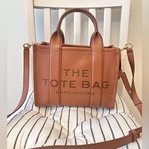 EXCELLENT - Marc Jacobs Leather Mini Tote Bag (Brown, Caramel) extra strap!